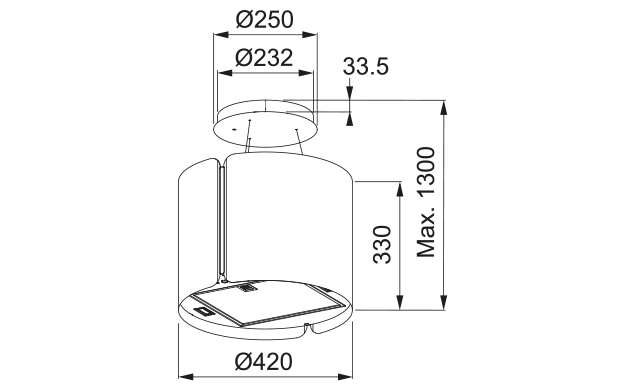 Franke Smart Suspended FSMS F42 BK MATT/2 – дизайнерски островен аспиратор